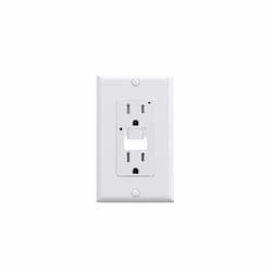 20A GFCI Receptacle w/ Night Light, Self-Test, 120V, White