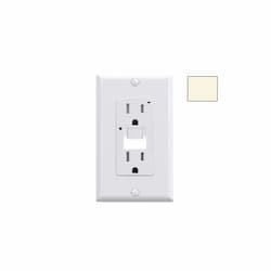 20A GFCI Receptacle w/ Night Light, Self-Test, 120V, Light Almond