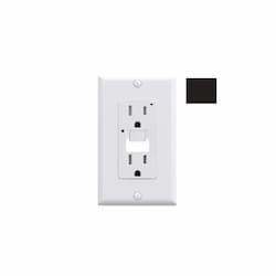 20A GFCI Receptacle w/ Night Light, Self-Test, TR & WR, 120V, Black