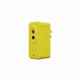 15A GFCI Adapter Outlet, Manual, 125V, Yellow