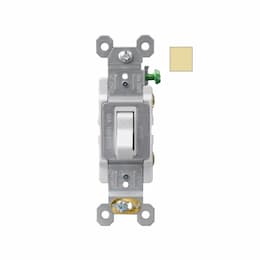 20A Commercial Grade Toggle Switch, Single Pole, 120V-277V, Ivory