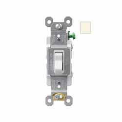 20A Commercial Grade Toggle Switch, Single Pole, 120V-277V, LT Almond