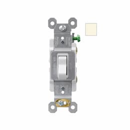 20A Commercial Grade Toggle Switch, Single Pole, 120V-277V, LT Almond