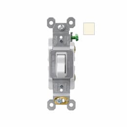 20A Commercial Grade Toggle Switch, 3-Way, 120V-277V, LT Almond