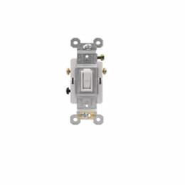 15A Toggle Switch, 3-Way, 120V, White