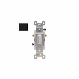 15A Toggle Switch, 3-Way, 120V, Black