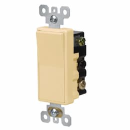 15A Decorator Switch, 4-Way, 120V-277V, Ivory