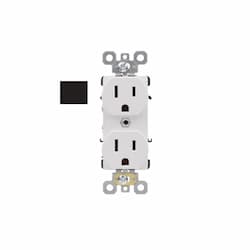 15A Duplex Receptacle, Side & Push Wire, 125V, Black