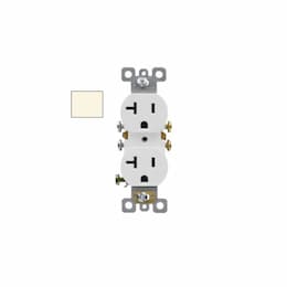 20A Duplex Receptacle, Side Wire, 125V, Light Almond
