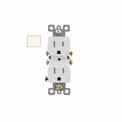 15A Duplex Receptacle, TR, Side & Push Wire, 125V, Light Almond