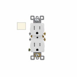 15A Duplex Receptacle, TR, Side & Back Wire, 125V, Light Almond