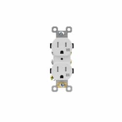 15A Duplex Receptacle, TR & WR, Side & Back Wire, 125V, White