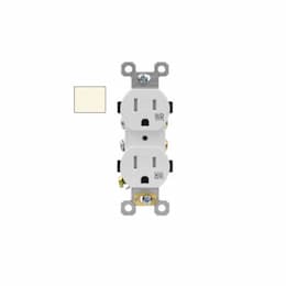 15A Duplex Receptacle, TR & WR, Side & Back Wire, 125V, Light Almond