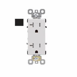 20A Decora Duplex Receptacle, Side Wire, 125V, Black