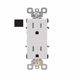 15A Decora Duplex Receptacle, TR, Side & Push Wire, 125V, Black