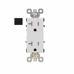 20A Decora Duplex Receptacle, TR, Side & Back Wire, 125V, Black