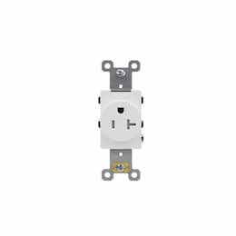 20A Single Receptacle, Side & Back Wire, 125V, White