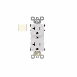 20A Commercial Grade Duplex Receptacle, Side/Back Wire, 125V,LT Almond