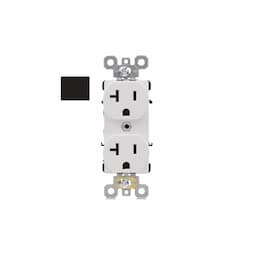 20A Commercial Grade Duplex Receptacle, Side & Back Wire, 125V, Black