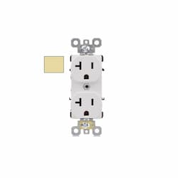 20A Commercial Duplex Receptacle, TR, Side & Back Wire, 125V, Ivory