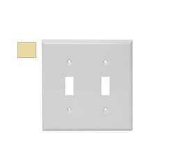 2-Gang Standard Wall Plate, Toggle, Plastic, Ivory