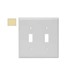 2-Gang Standard Wall Plate, Toggle, Plastic, Ivory