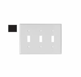 3-Gang Standard Wall Plate, Toggle, Plastic, Black