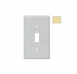 1-Gang Mid-Size Wall Plate, Toggle, Plastic, Ivory