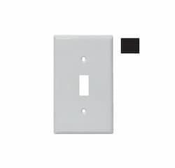 1-Gang Mid-Size Wall Plate, Toggle, Plastic, Black