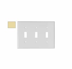 3-Gang Mid-Size Wall Plate, Toggle, Plastic, Ivory