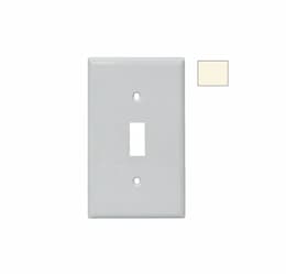 1-Gang Jumbo Wall Plate, Toggle, Plastic, Light Almond