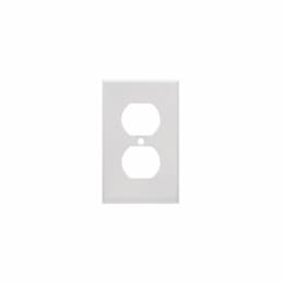 1-Gang Standard Wall Plate, Duplex, Plastic, White