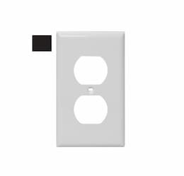 1-Gang Standard Wall Plate, Duplex, Plastic, Black