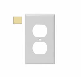 1-Gang Large Wall Plate, Duplex, Plastic, Ivory