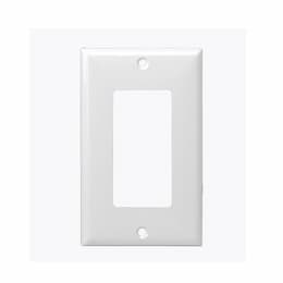 1-Gang Standard Wall Plate, Decora, Plastic, Ivory