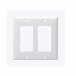 2-Gang Standard Wall Plate, Decora, Plastic, Ivory