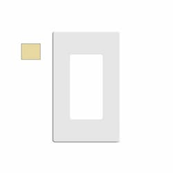 1-Gang Standard Wall Plate, Screwless, Decora, Plastic, Ivory