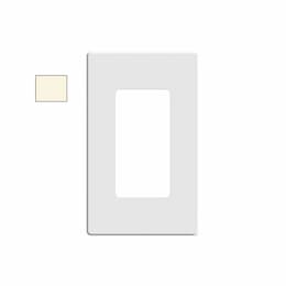 1-Gang Standard Wall Plate, Screwless, Decora, Plastic, Light Almond