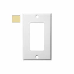 1-Gang Mid-Size Wall Plate, Decora, Plastic, Ivory
