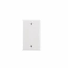 1-Gang Standard Wall Plate, Blank, Plastic, White