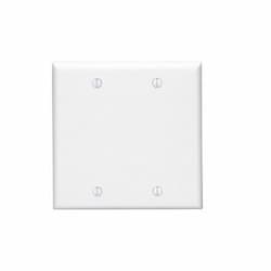 2-Gang Standard Wall Plate, Blank, Plastic, Ivory