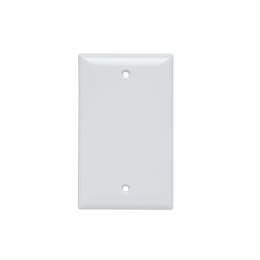 1-Gang Mid-Size Wall Plate, Blank, Plastic, White