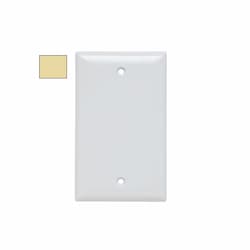 1-Gang Mid-Size Wall Plate, Blank, Plastic, Ivory