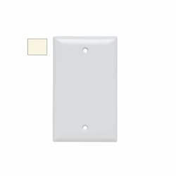 1-Gang Mid-Size Wall Plate, Blank, Plastic, Light Almond