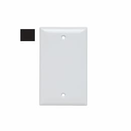1-Gang Mid-Size Wall Plate, Blank, Plastic, Black