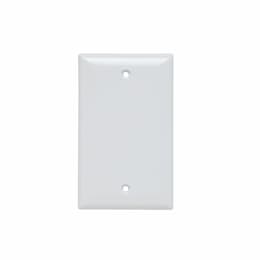 1-Gang Jumbo Wall Plate, Blank, Plastic, White