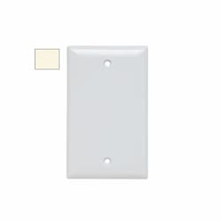 1-Gang Jumbo Wall Plate, Blank, Plastic, Light Almond