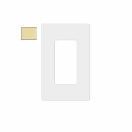 1-Gang Mid-Size Wall Plate, Screwless, Decora, Plastic, Ivory
