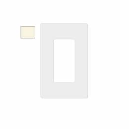 1-Gang Mid-Size Wall Plate, Screwless, Decora, Plastic, Light Almond