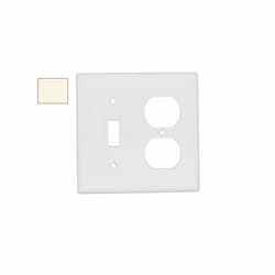 2-Gang Mid-Size Combination Wall Plate, Toggle/Duplex, Plastic, L. AL